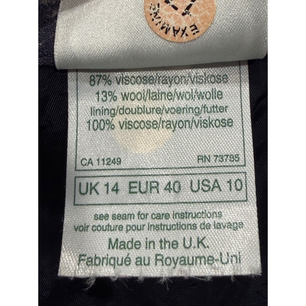 VTG Laura Ashley Floral Midi Skirt Navy Wool Blend 10 90s Cottagecore Whimsigoth - Picture 5 of 7